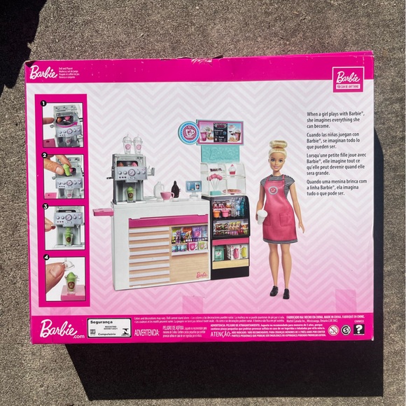 BNWT Barista Barbie - You Can Do Anything - 2019 - Coffee Shop - Picture 5 of 5